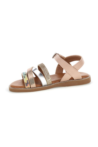 Sandali rosa oro fibbia regolabile Pitt kids 392633S