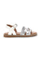 Sandali bianco argento fibbia regolabile Pitt kids 392633S