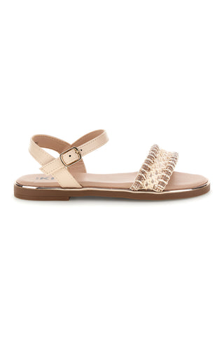 Sandali beige con cinturino intrecciato Pitt kids 392628S