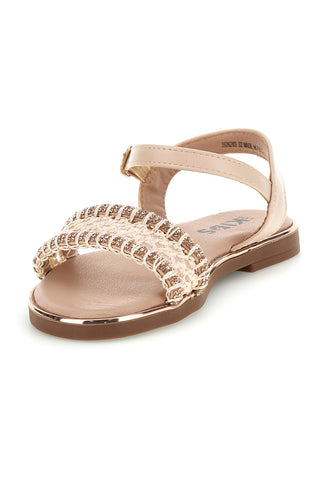 Beige Sandalen mit geflochtenem Riemen Pitt Kinder 392628S
