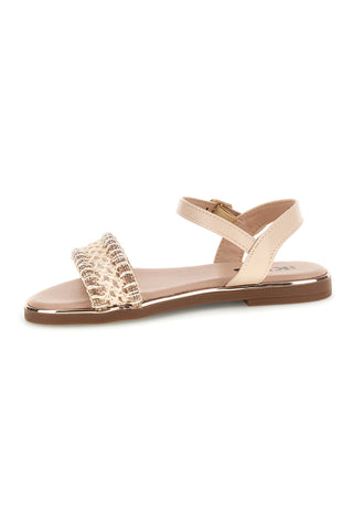Beige Sandalen mit geflochtenem Riemen Pitt Kinder 392628S