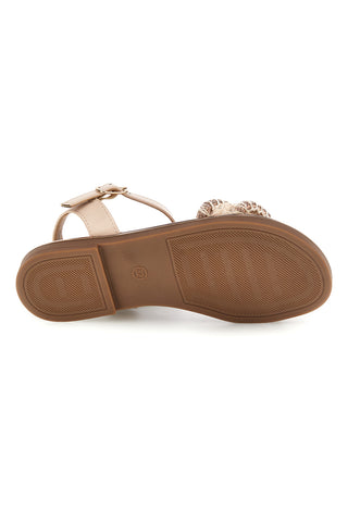 Beige Sandalen mit geflochtenem Riemen Pitt Kinder 392628S