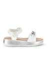 Weiße Sandalen mit Riemen mit Strasssteinen Pitt Kinder 392629S
