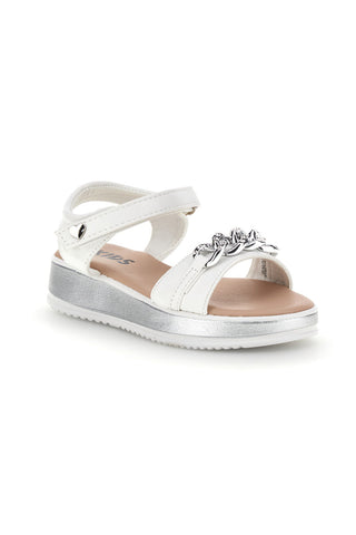 Weiße Sandalen mit Riemen mit Strasssteinen Pitt Kinder 392629S