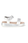 Sandali bianco applicazioni floreali cinturino regolabile Pitt kids 392642S