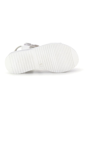 Sandali bianco applicazioni floreali cinturino regolabile Pitt kids 392642S