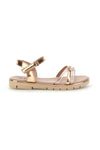 Rosa Gold Sandalen mit transparenten Riemen mit Glitzer Pitt Kinder 392635S