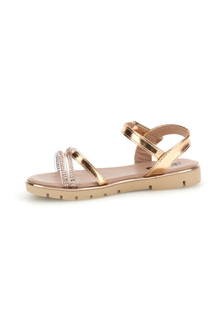 Rosa Gold Sandalen mit transparenten Riemen mit Glitzer Pitt Kinder 392635S