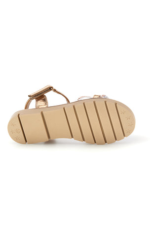 Rosa Gold Sandalen mit transparenten Riemen mit Glitzer Pitt Kinder 392635S