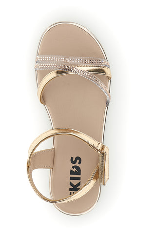 Rosa Gold Sandalen mit transparenten Riemen mit Glitzer Pitt Kinder 392635S
