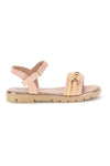 Sandali rosa morsetto oro cinturino regolabile Pitt kids 392636S