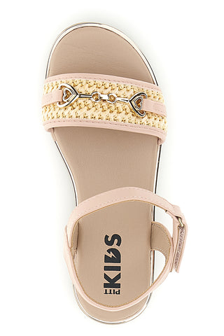 Sandali rosa morsetto oro cinturino regolabile Pitt kids 392636S