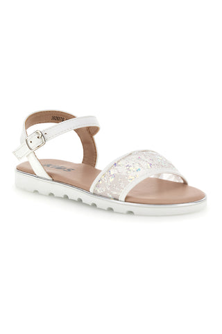 Sandali bianchi con fascia brillante Pitt kids 392637S