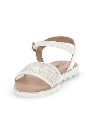 Sandali bianchi con fascia brillante Pitt kids 392637S