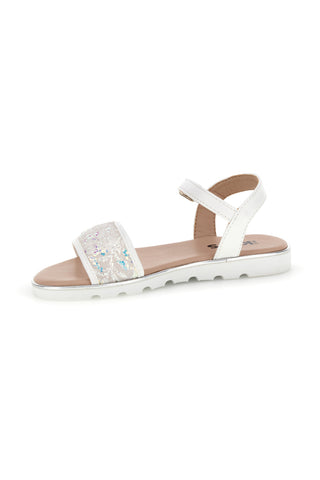 Sandali bianchi con fascia brillante Pitt kids 392637S