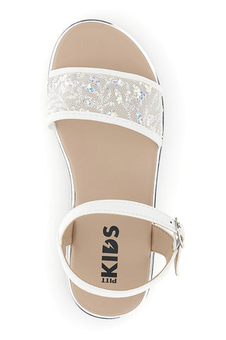 Sandali bianchi con fascia brillante Pitt kids 392637S