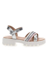 Sandali da bambina argento con cinturino regolabile Pitt kids 392640S