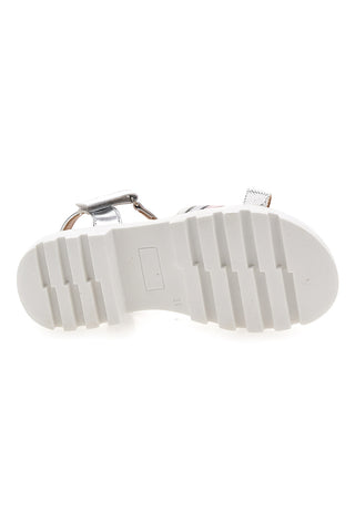 Sandali da bambina argento con cinturino regolabile Pitt kids 392640S