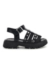 Schwarze Glitzer-Sandalen mit Nieten und Schnallen Laura Biagiotti 9021C9766