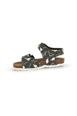 Sandali verde con stampa dinosauri strappi in velcro Pitt kids 40006ndn