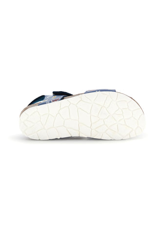 Sandali azzurri stampati con fibbia e cinturino Pitt kids 45289GHE