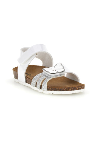 Sandali bianchi con strappi e applicazione Pitt kids 45266TWV