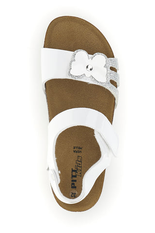 Sandali bianchi con strappi e applicazione Pitt kids 45266TWV