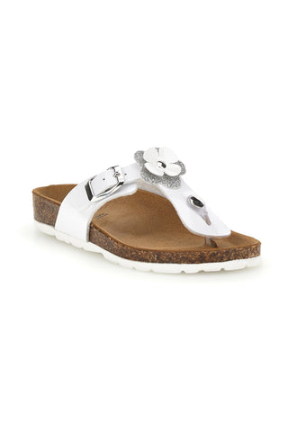 Weiße Sandalen mit Schnalle und Applikation Pitt Kinder 45261GVW