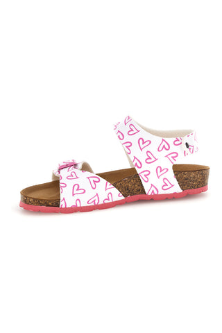 Sandali bianco con stampa cuori doppia regolazione Pitt kids 45289glo