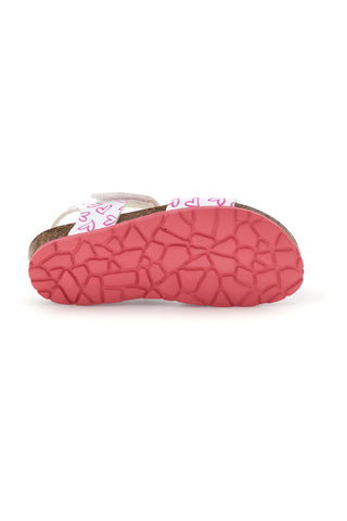 Sandali bianco con stampa cuori doppia regolazione Pitt kids 45289glo