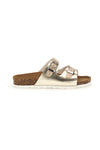 Ciabatta Oro Metallizzata con Doppia Fascia e Fibbie Pitt Kids 40021BIH