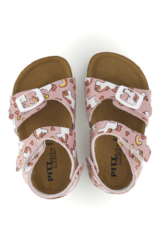 Rosa Sandalen mit Einhorndruck doppelte Einstellung Pitt Kinder 47327uni