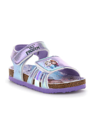 Sandali lilla con finitura iridescente e chiusura a strappo Frozen D4310617T01