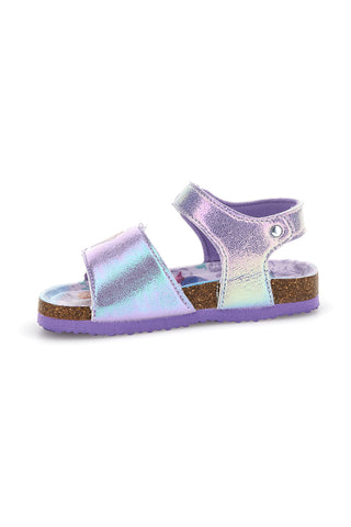 Sandali lilla con finitura iridescente e chiusura a strappo Frozen D4310617T01