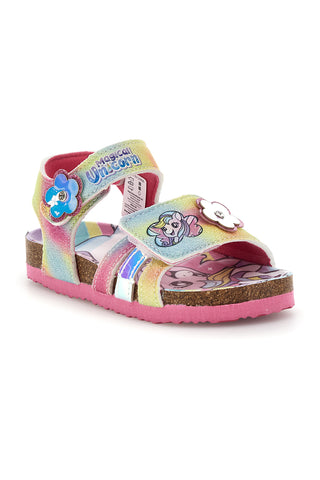 Mehrfarbige Sandalen mit schillernden Blumen und Riemenverschluss Unicorn S8010161T