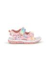 Rosa Sandalen mit Riemen und Einhorn Lichter S8010214S