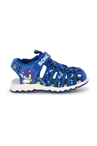 Sandali blu con stampa Sonic e chiusura a strappo Sonic N9610089S10