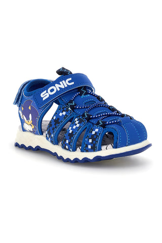 Sandali blu con stampa Sonic e chiusura a strappo Sonic N9610089S10