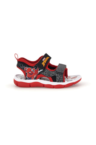 Schwarze rote Sandalen mit Riemen und Spiderman Lichter R1310651S