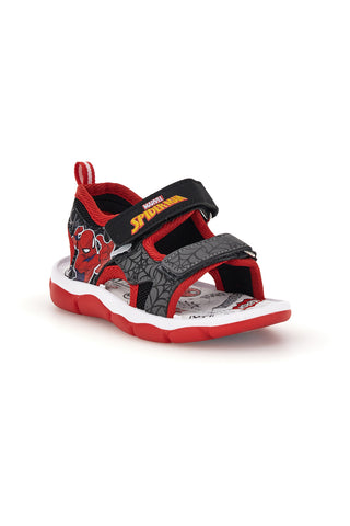 Schwarze rote Sandalen mit Riemen und Spiderman Lichter R1310651S