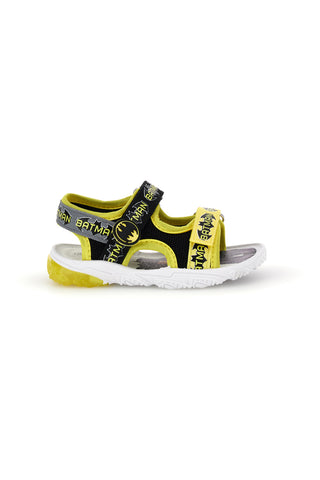 Schwarz gelbe Sandalen mit Riemen und Lichter Batman W1020214T