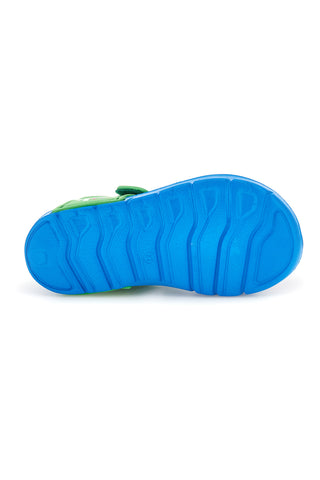 Blaue und grüne Sandalen mit Dinosaurier-Riemen S8020241S01
