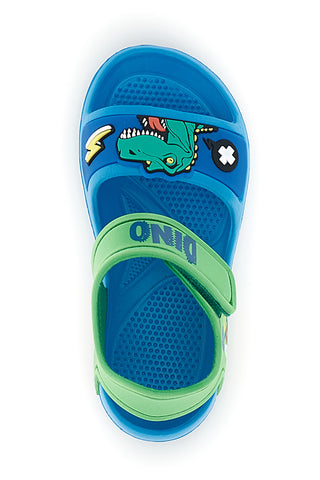 Blaue und grüne Sandalen mit Dinosaurier-Riemen S8020241S01