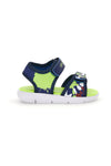 Sandali blu e verde con chiusura a strappo Superga S63S820