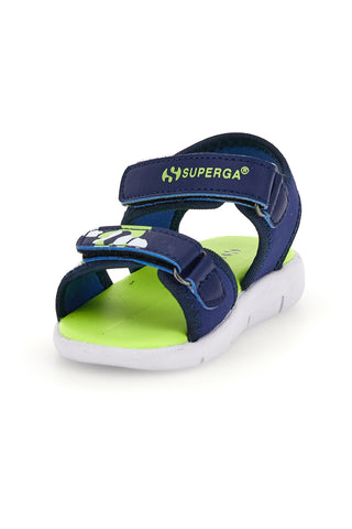 Sandali blu e verde con chiusura a strappo Superga S63S820
