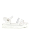 Sandali Bianchi con Strass e Fascia Intrecciata Energy E532