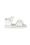 Weiße Sandalen mit silbernen Herzen Thank you girl 200C574