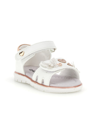 Weiße Sandalen mit rosa goldenen Herzen Dankeschön Mädchen 200C574