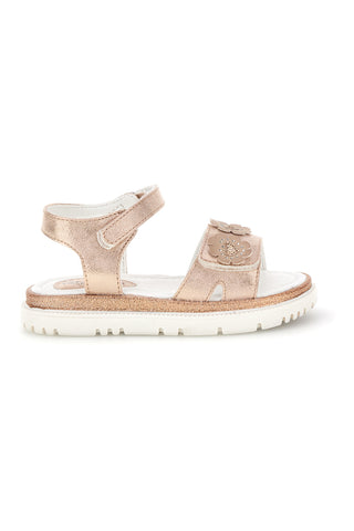 Sandali rosa applicazioni floreali cinturino regolabile Grazie girl 229599