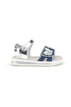 Blaue und silberne Sandalen mit Herz-Applikation Dankeschön Mädchen 218593